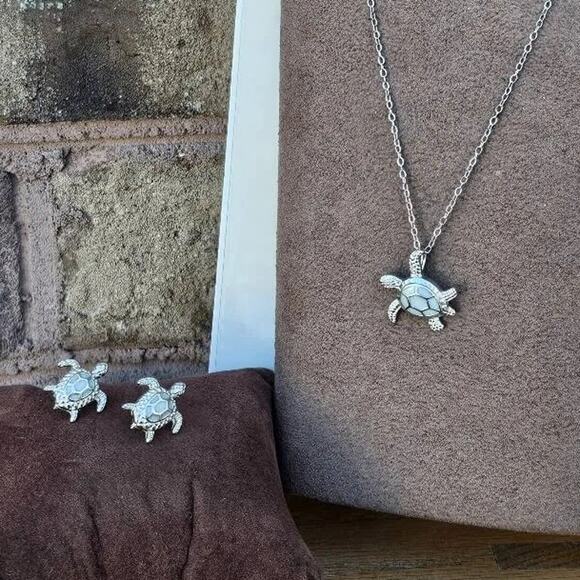 Unknown Jewelry - Sea Turtle Earring and Necklace Set
